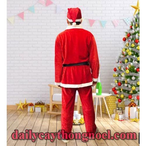 Bộ quần áo ông già Noel người lớn bằng nhung Cao cấp - Đủ size