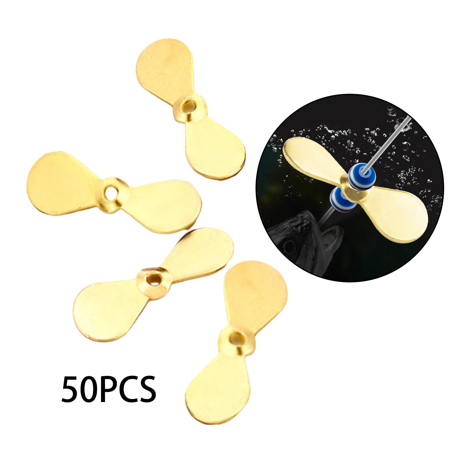 ,50 Pieces Fishing Propeller Blade Propeller Sequins , Durable, DIY Fishing Lures, Fly Tying Material, Freshwater Lures Making Fly Propellers