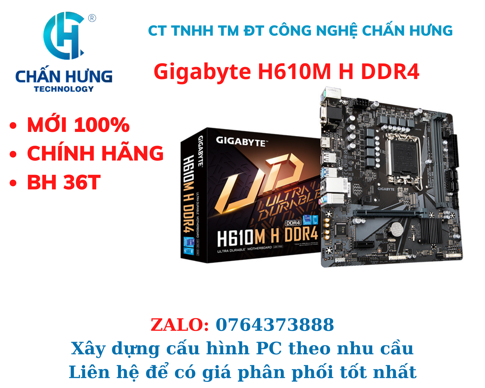 Mainboard Gigabyte H610M H DDR4 - HÀNG CHÍNH HÃNG