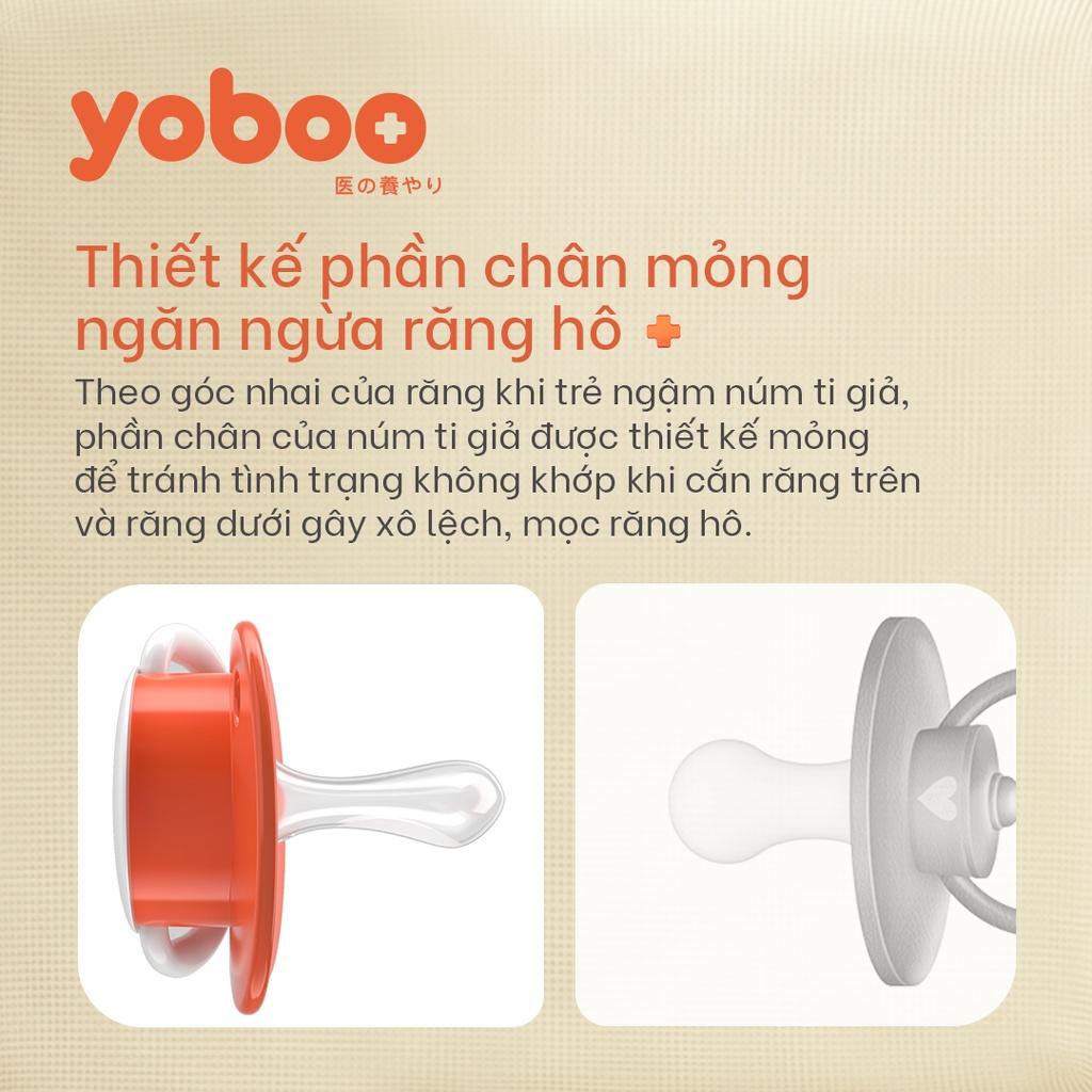 Bộ 2 ti giả cho bé Yoboo YB-0038 chất liệu silicone mềm mại mô phỏng ti mẹ - Hàng chính hãng