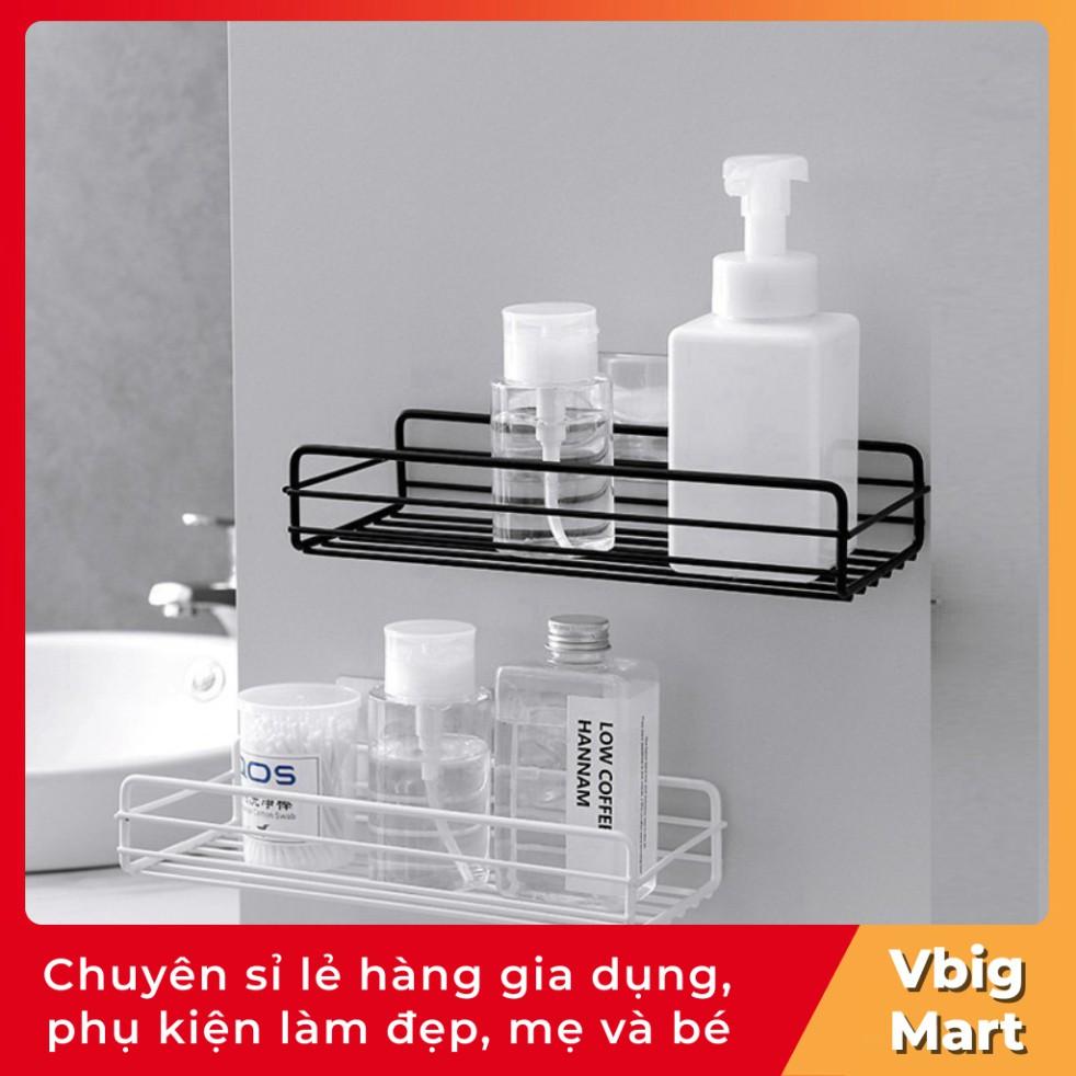 VB48 Kệ nhà tắm chữ nhật TẶNG Miếng Dán Siêu Dính, KHÔNG KHOAN ĐỤC kệ nhà tắm, phòng bếp KHÔNG RỈ