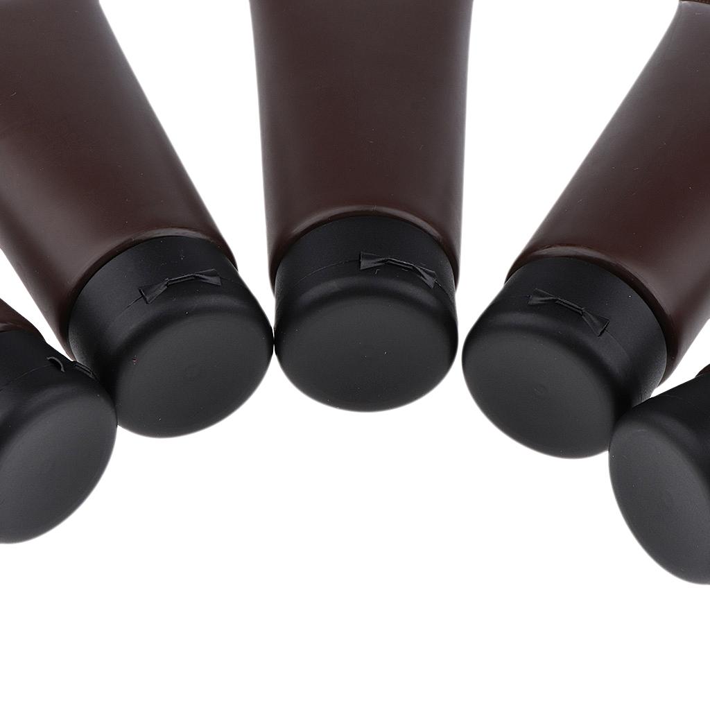 5PCS 100ml Soft Empty Refillable Plastic Tubes Bottle For Body Face Hand Cream Shampoo Lotion Storage Squeezable Containers