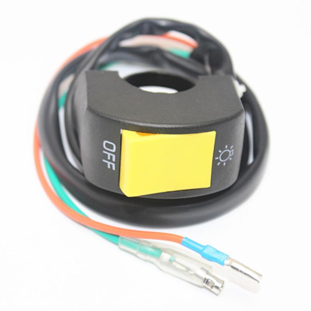 Motorcycle ATV Bike 7/8 Handlebar Headlight Light Lamp Kill Switch