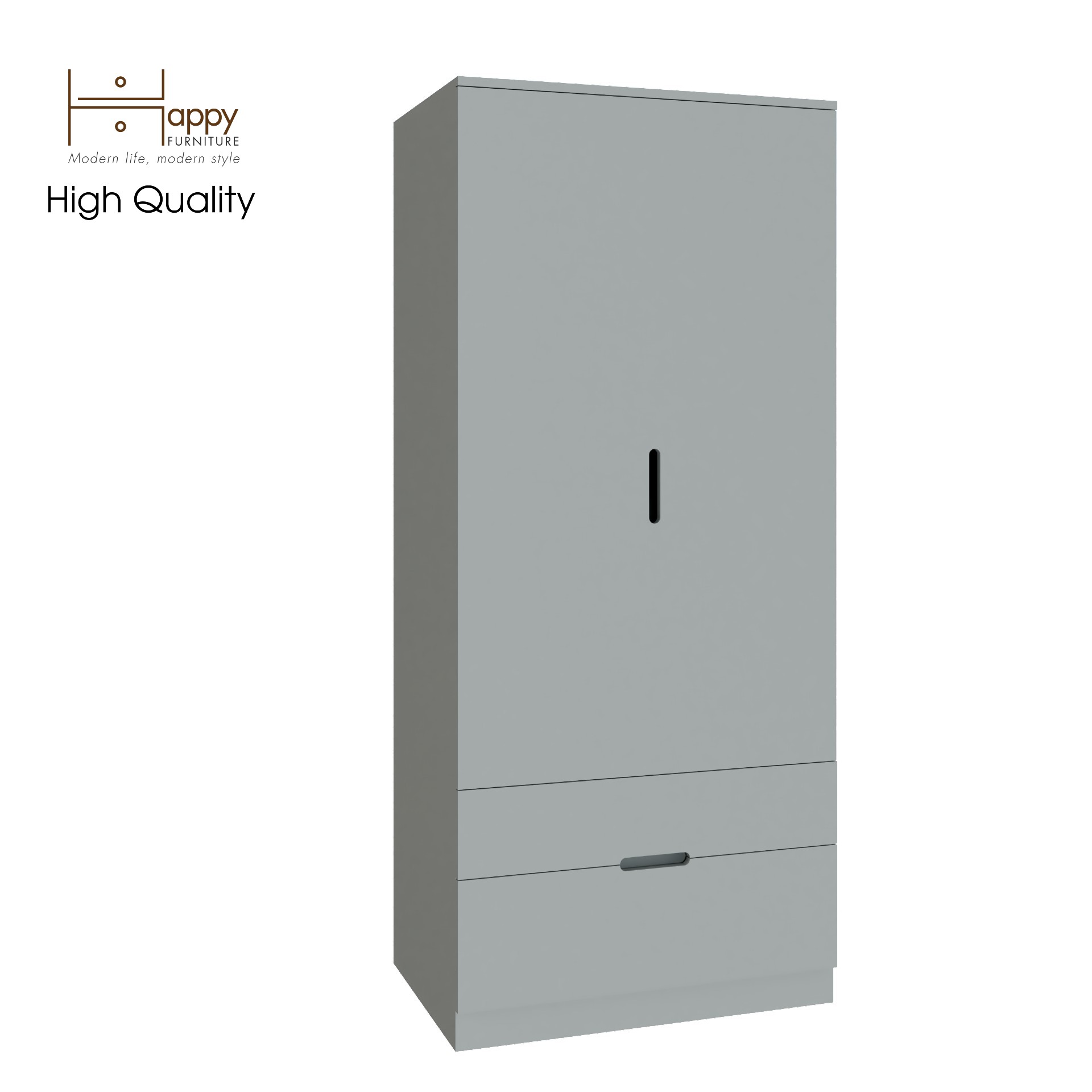 [Happy Home Furniture] MOLLY, Tủ quần áo 2 cánh mở - 2 ngăn kéo, 76cm x 54cm x 176cm ( DxRxC), TCM_107