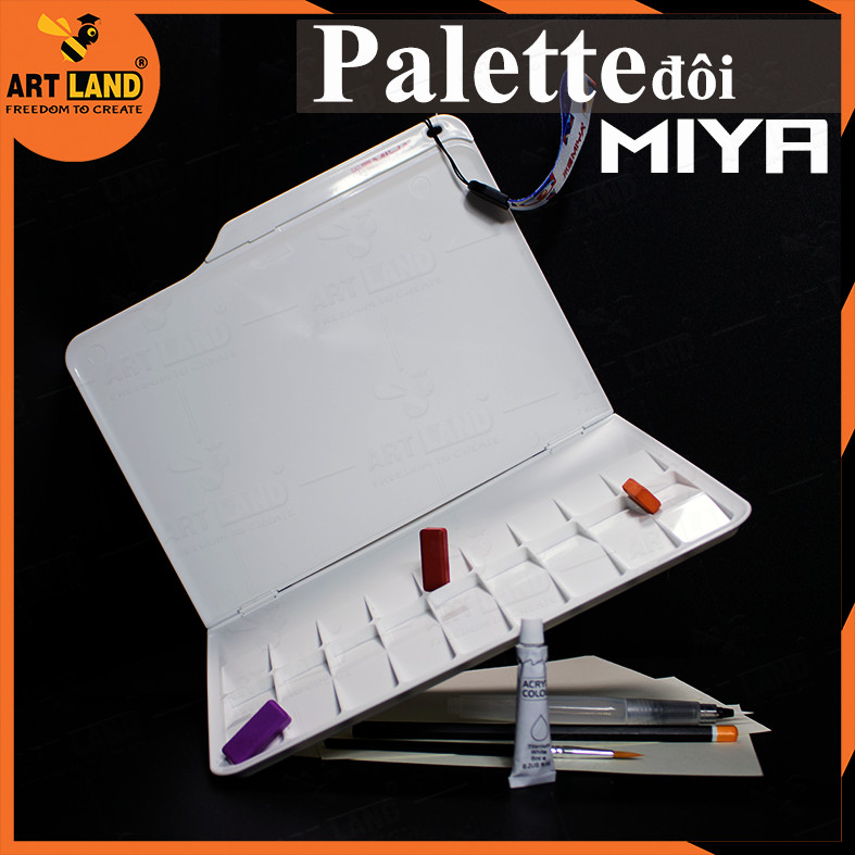 Khay Palette Đôi Pha Màu Miya - Vỉ Pha Màu Bằng Nhựa Có Thể Tháo Rời