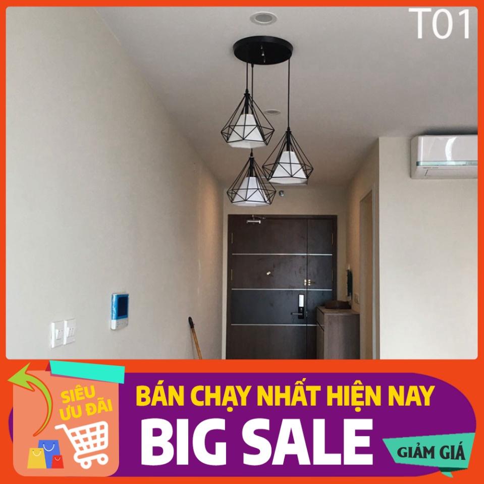 Đèn thả kim cương đen khung sắt sơn tĩnh điện phi 250-T01