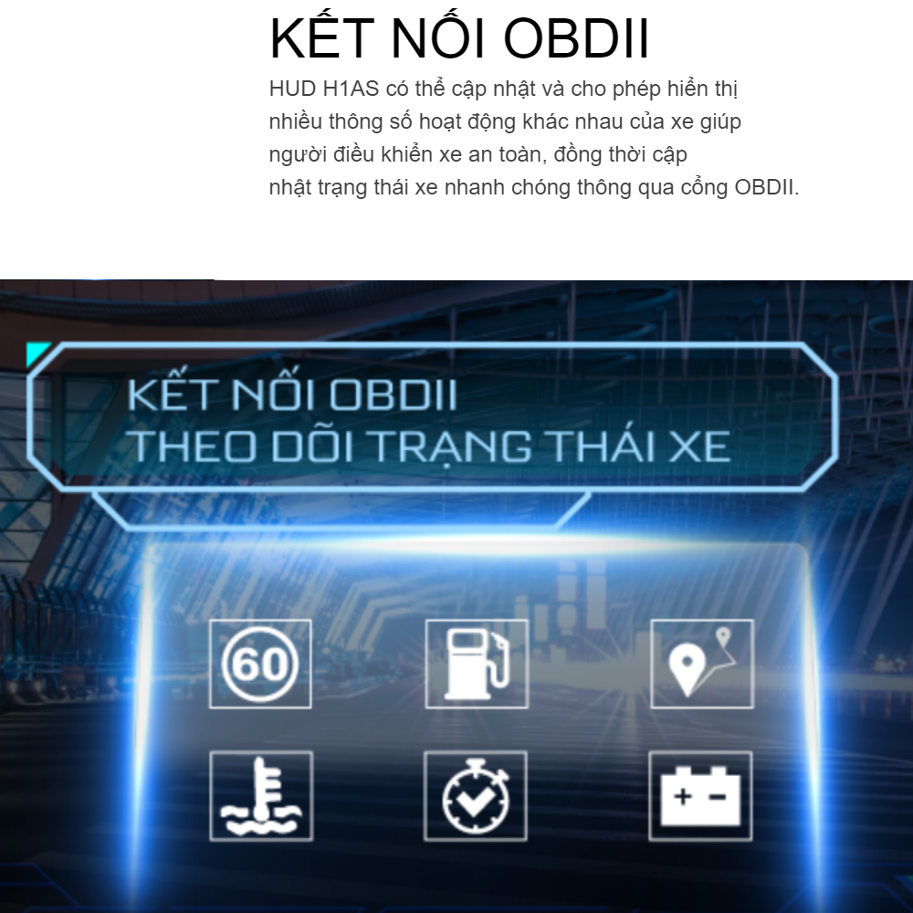 Màn Hình Hiển Thị HUD Vietmap H1AS - Hàng Chính Hãng