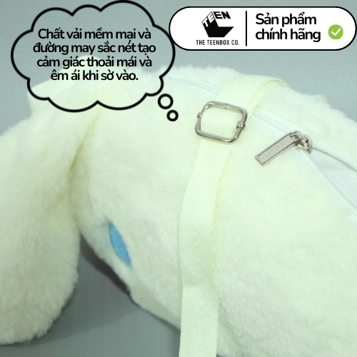 Túi bông mặt Cinnamoroll, Túi Sanrio Chính Hãng, Quà tặng đáng yêu, Sản phẩm chính hãng, Phân phối bởi Teenbox