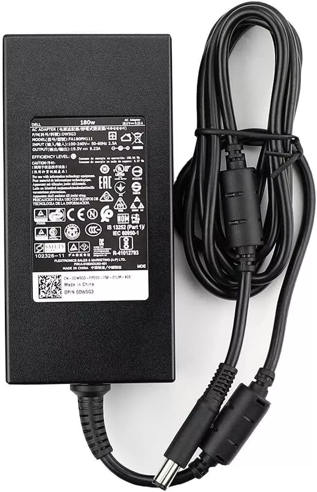 Sạc dành cho Laptop Dell (Các loại) 19.5V 9.23A 180W - Chân kim to 7.4 mm x 5.0 mm hàng nhập khẩu.
