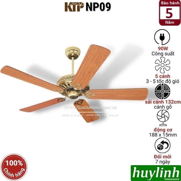 Quạt trần cánh gỗ Kim Thuận Phong KTP NP09 - Hàng chính hãng