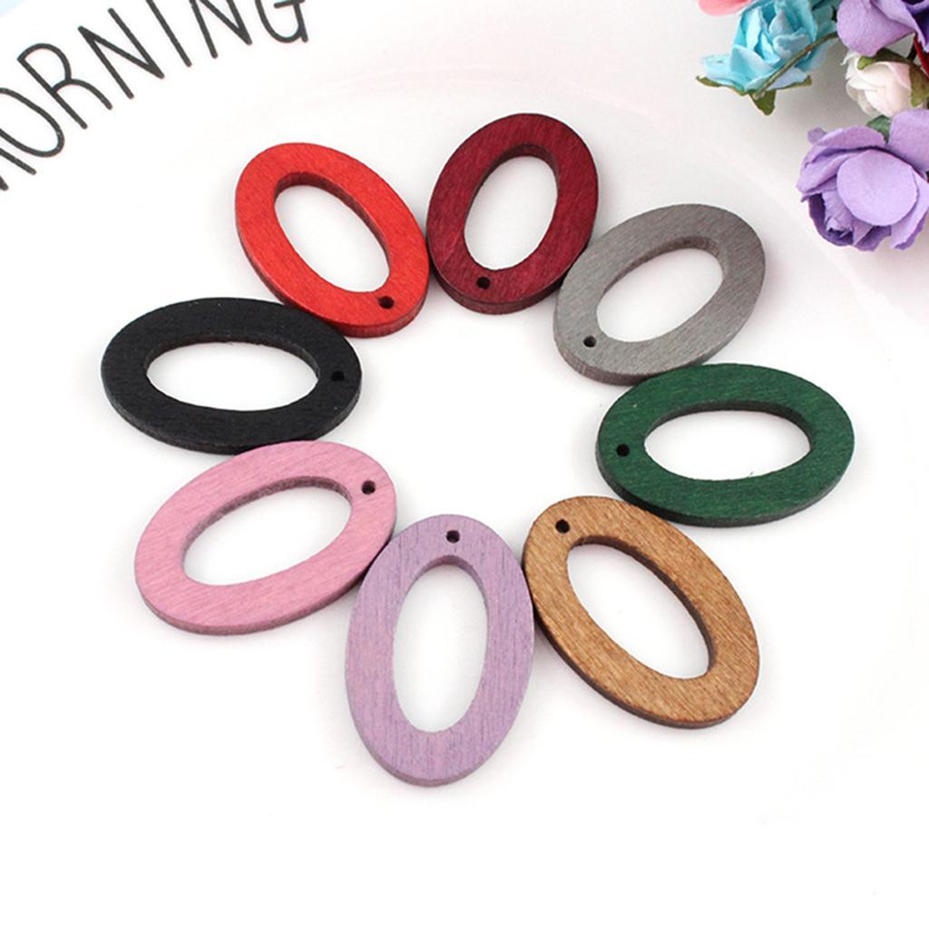 20 Pieces Oval Wooden Earrings Pendants DIY Jewelry Making Charms