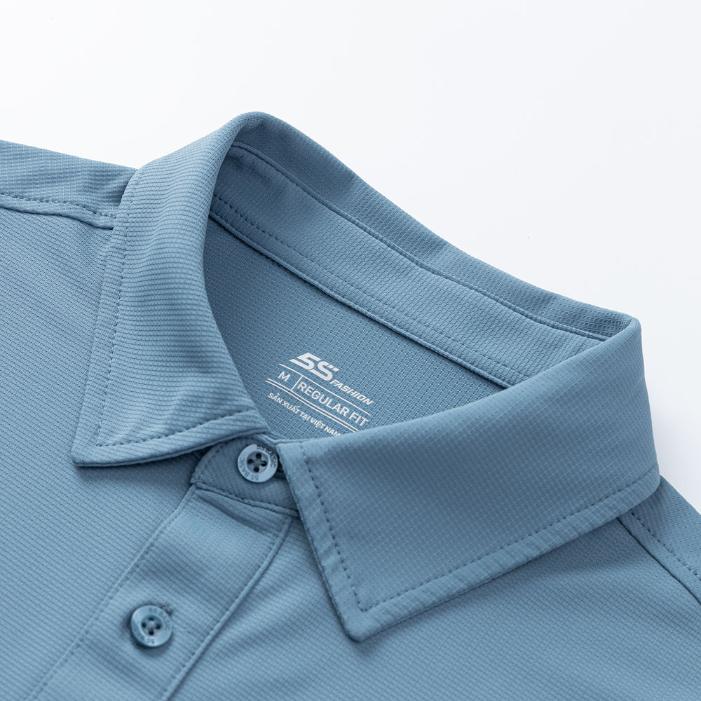 Áo Polo Nam 5S FASHION, Chất Nhẹ, Mát, Dệt Hiệu Ứng, Trơn Basic, Màu Sắc Dễ Mặc (APC24067)