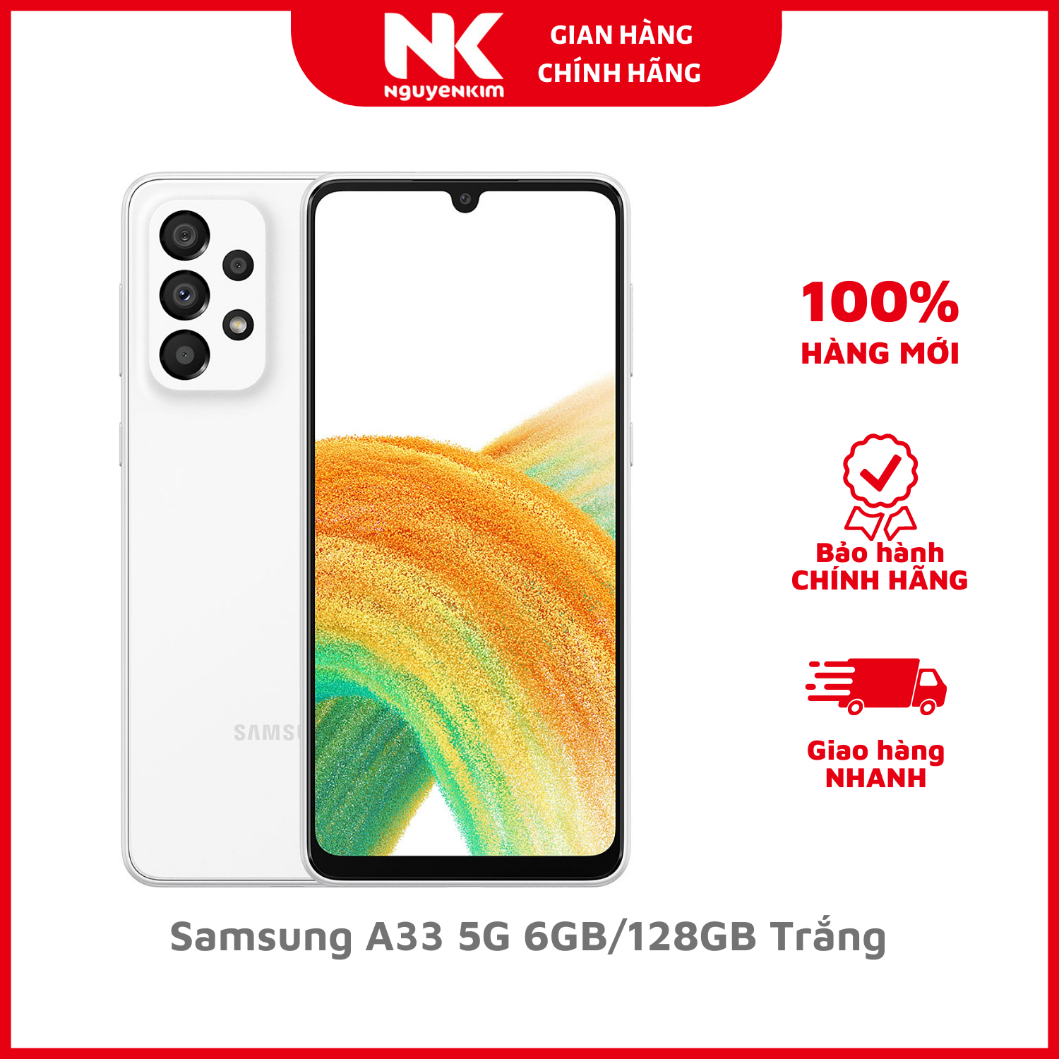 Điện thoại Samsung A33 5G 6GB/128GB Trắng - Hàng Chính Hãng