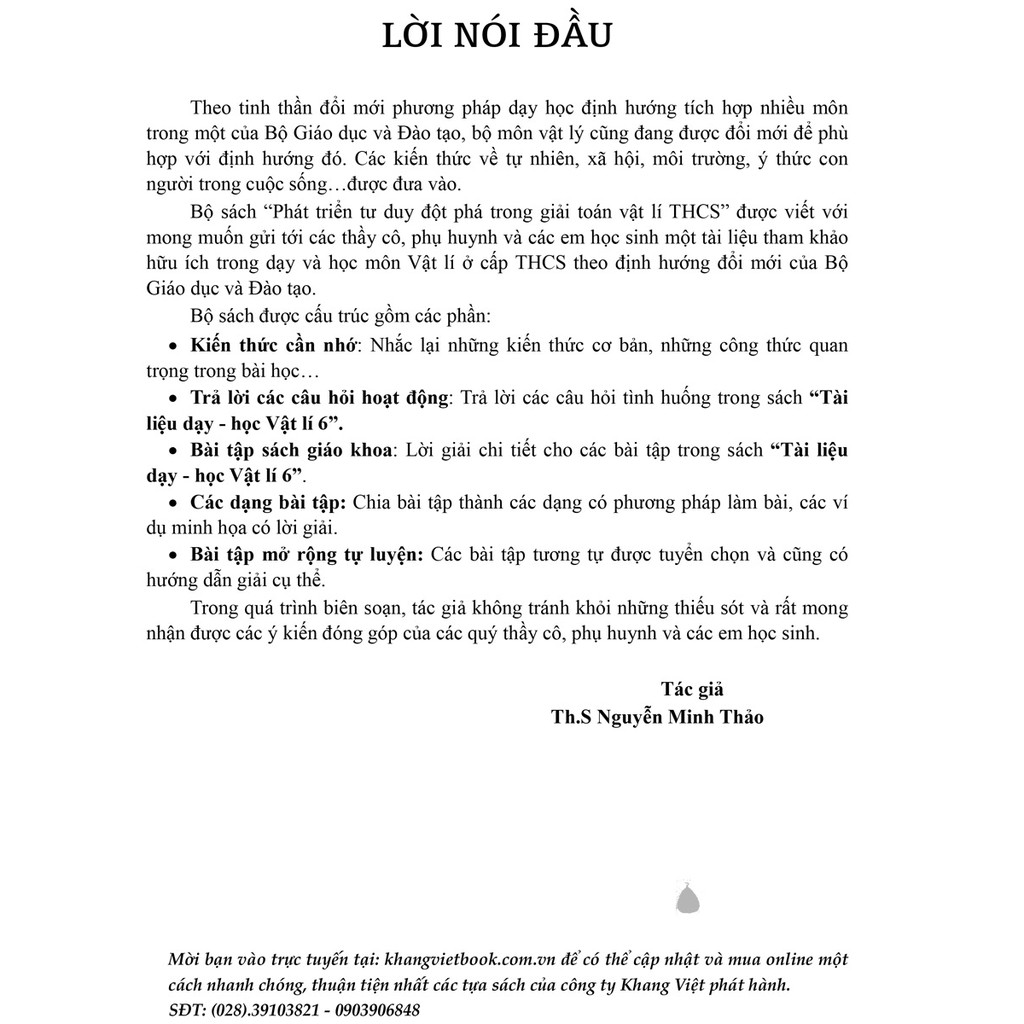 Sách - Phát Triển Tư Duy Đột Phá Giải Bài Tập Tài Liệu Dạy - Học Vật Lí 6