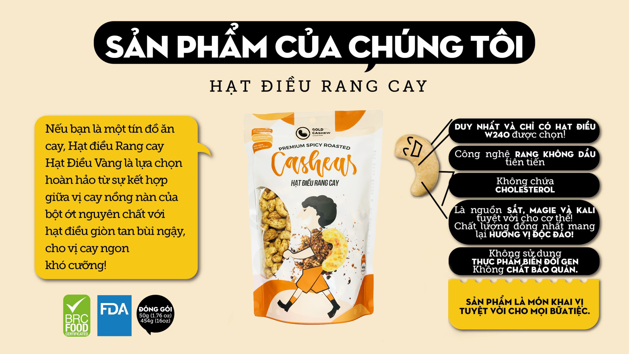 Hat điều rang cay cao cấp 50gr