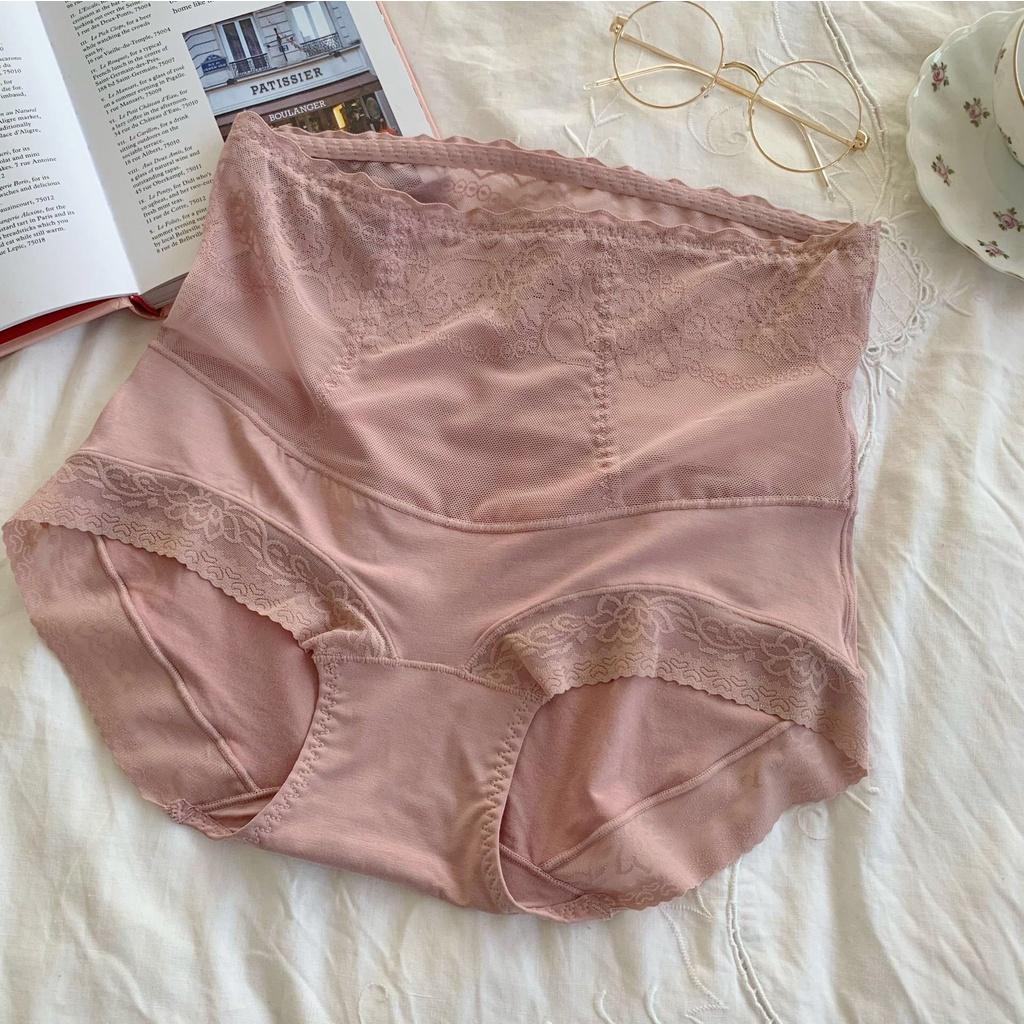 Quần lót Ren cạp cao gen bụng,cotton kháng khuẩn CAO CẤP