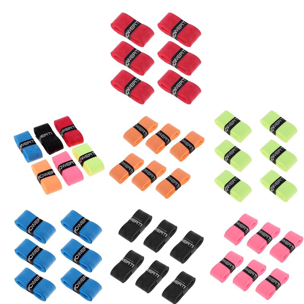 6 Pieces Anti-slip Sport Over Grip Sweatband Tennis Overgrip Tape Badminton Racket Squash Racquet Fishing Pole Grip - All Colors