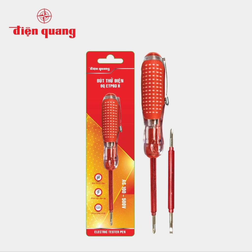 Bút Thử Điện Điện Quang ĐQ ETP03 R  (2 Đầu Vít, 160 mm, Màu Đỏ)