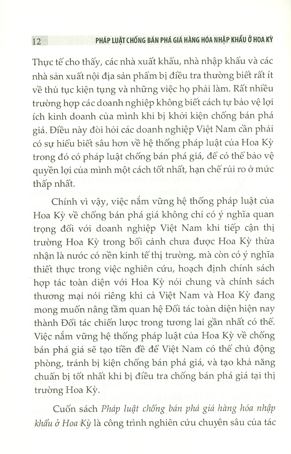 Pháp Luật Chống Bán Phá Giá Hàng Hóa Nhập Khẩu Ở Hoa Kỳ (Sách chuyên khảo)