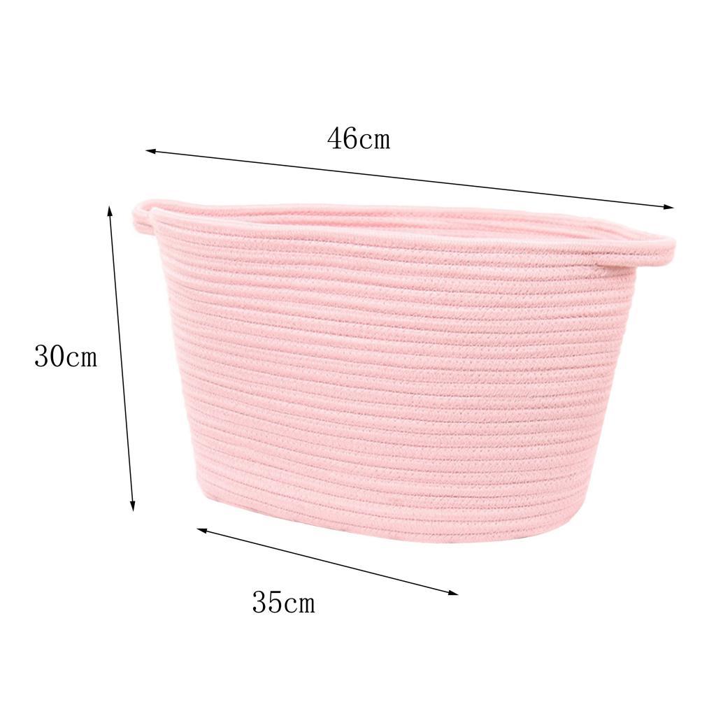 Woven Cotton Rope Storage Basket with Handles 46x30x30cm, Blanket Storage Baskets, Laundry and Toy Storage Organize