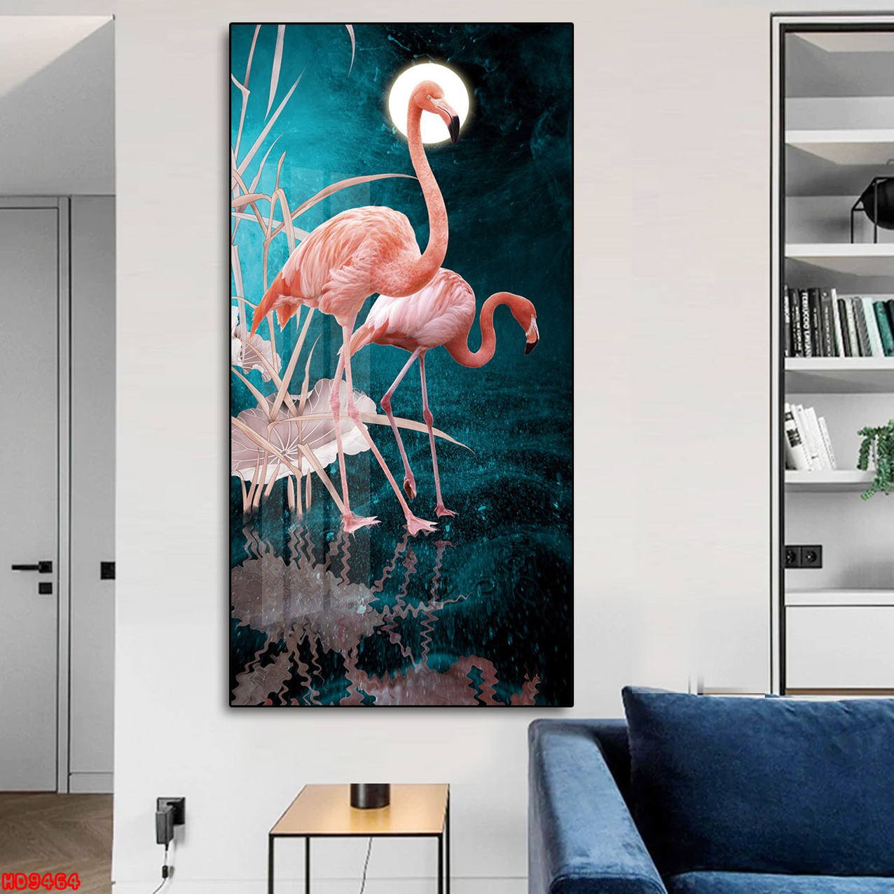 Tranh Canvas Động Vật Trong Thiên Nhiên - Tranh Đôi Hạc Bên Hồ Đẹp