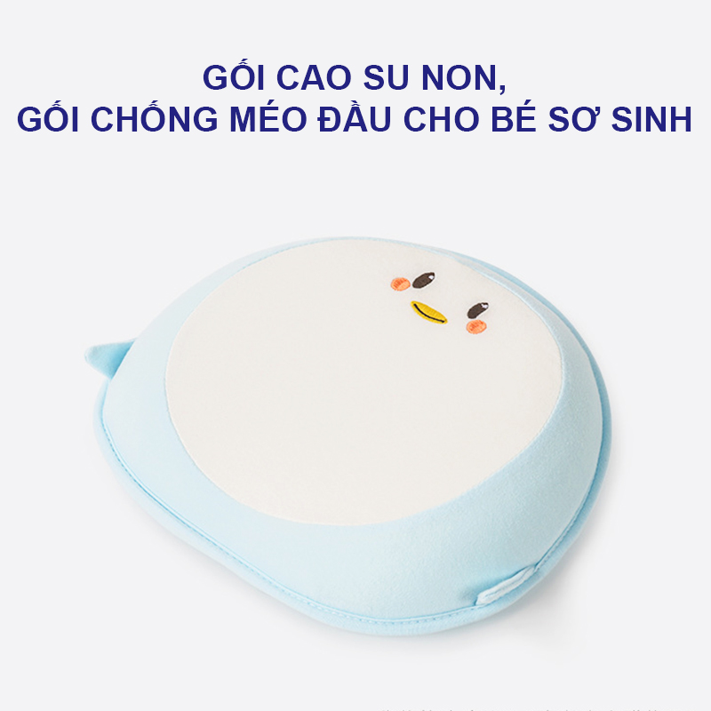 Gối cao su non cho bé, Gối chống méo đầu cho bé sơ sinh mẫu mới loại cao cấp an toàn cho sự phát triển của bé  – SS017