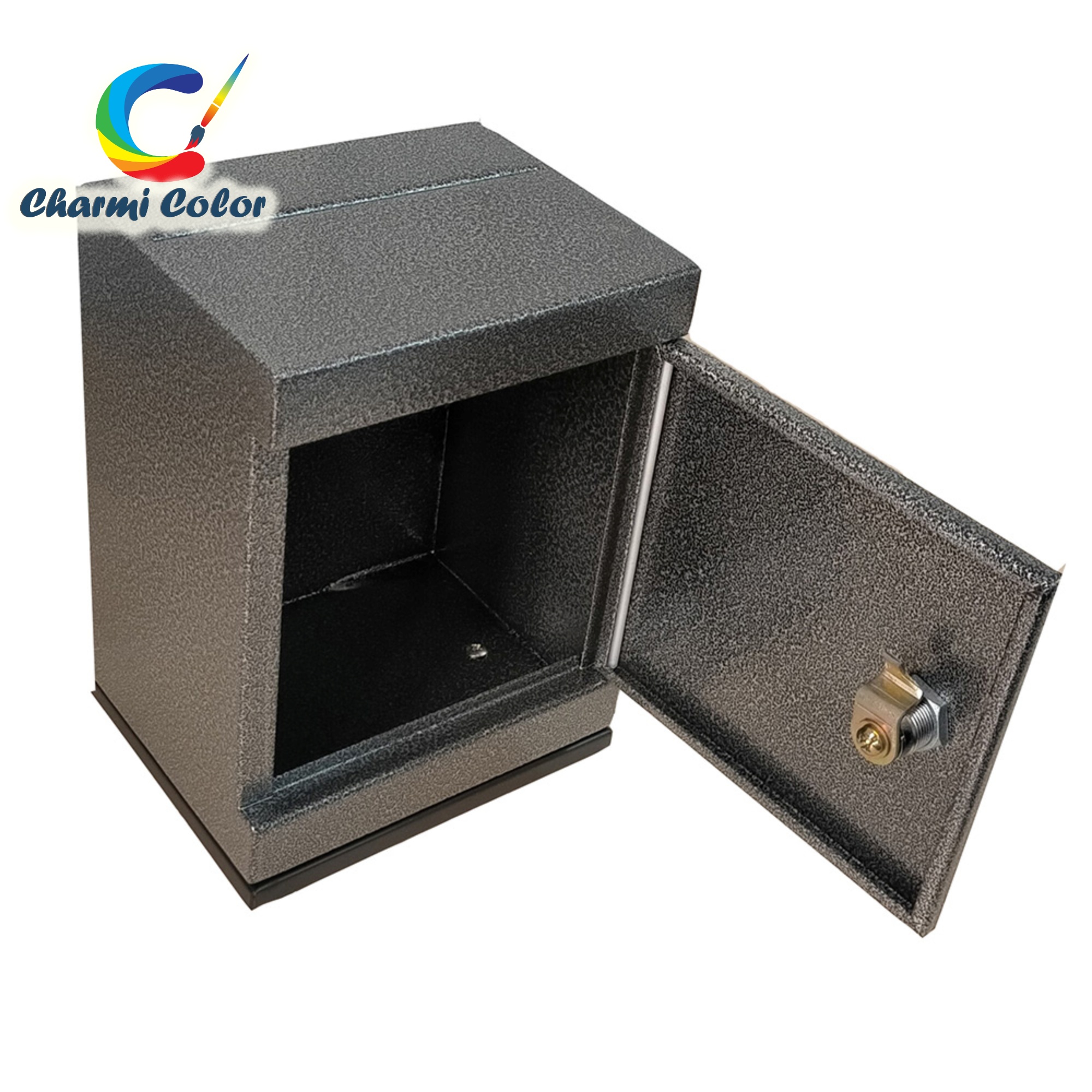Két sắt mini ống heo màu đen khóa số để tiền tiết kiệm Charmi Color