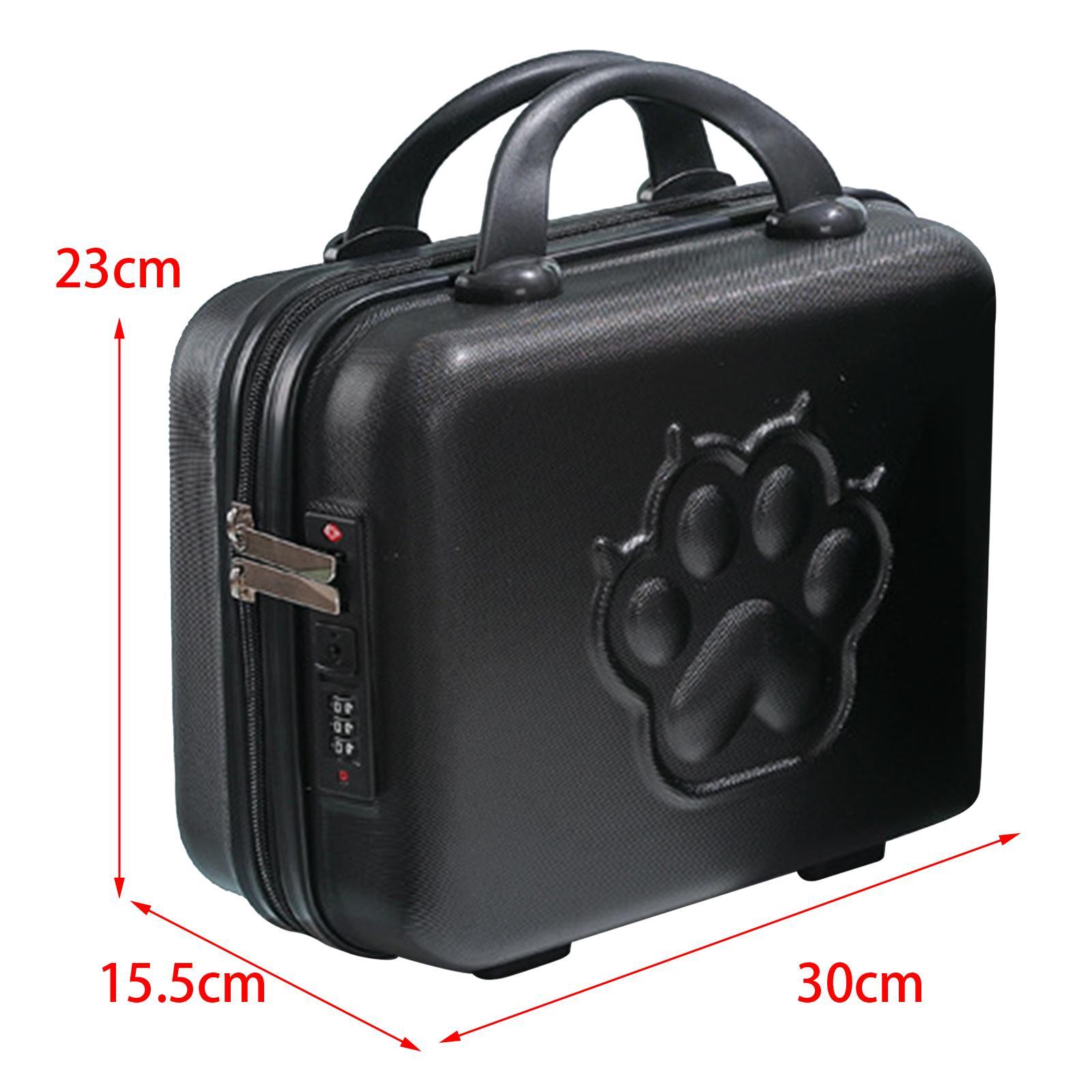 14 inch Small Suitcase Case with Handle Password Lock Mini for Business Black