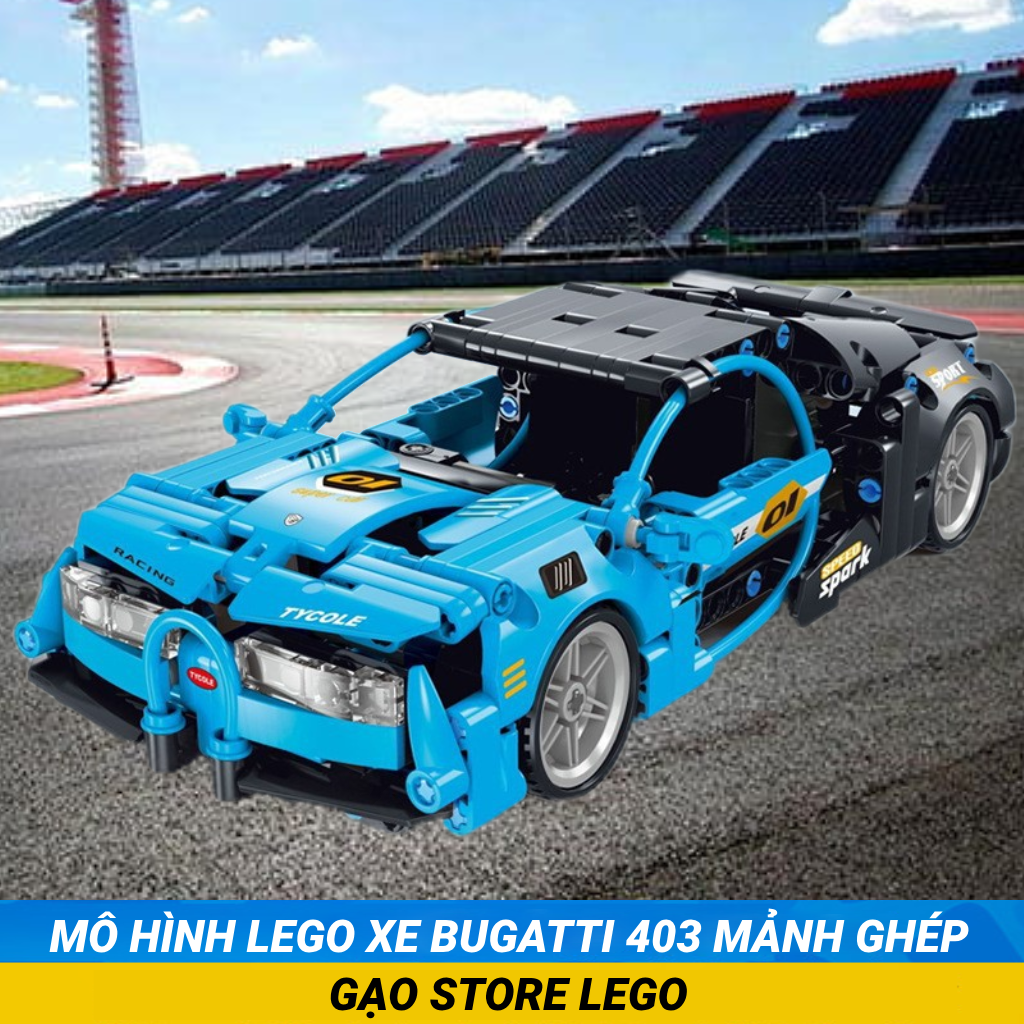 Đồ Chơi Lắp Ráp Mô Hình Siêu Xe Chạy Đà Cót Kéo