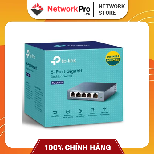 Switch TP-Link TL-SG105 Gigabit Hàng Chính Hãng - 5 cổng RJ45 10/100/1000Mbps, Vỏ Kim Loại