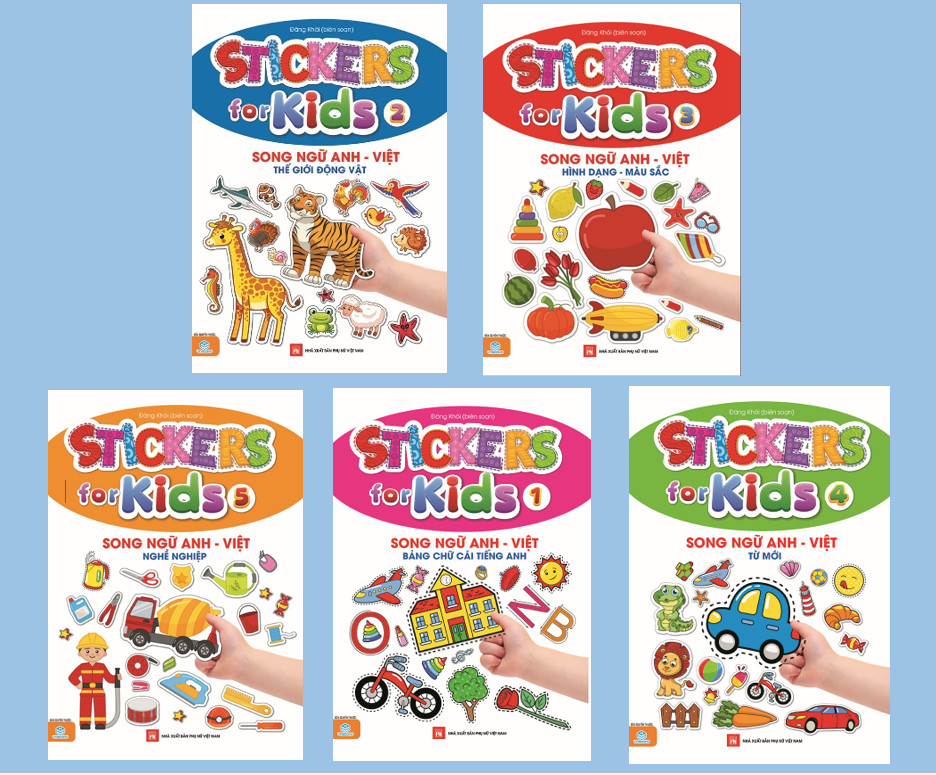 Sách - Combo 5 Cuốn Sticker For Kids - Song Ngữ Anh Việt - Ndbooks - Combo 5 Cuốn