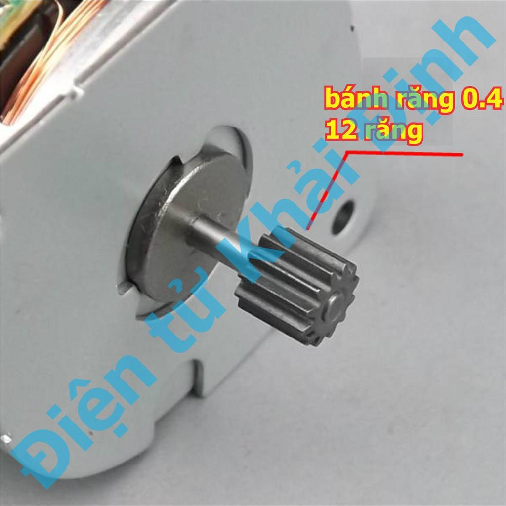 ĐỘNG CƠ bước 35 5V 7.5 độ 2 pha 4 dây trục 2mm bánh răng 0.4 12 răng kde5778