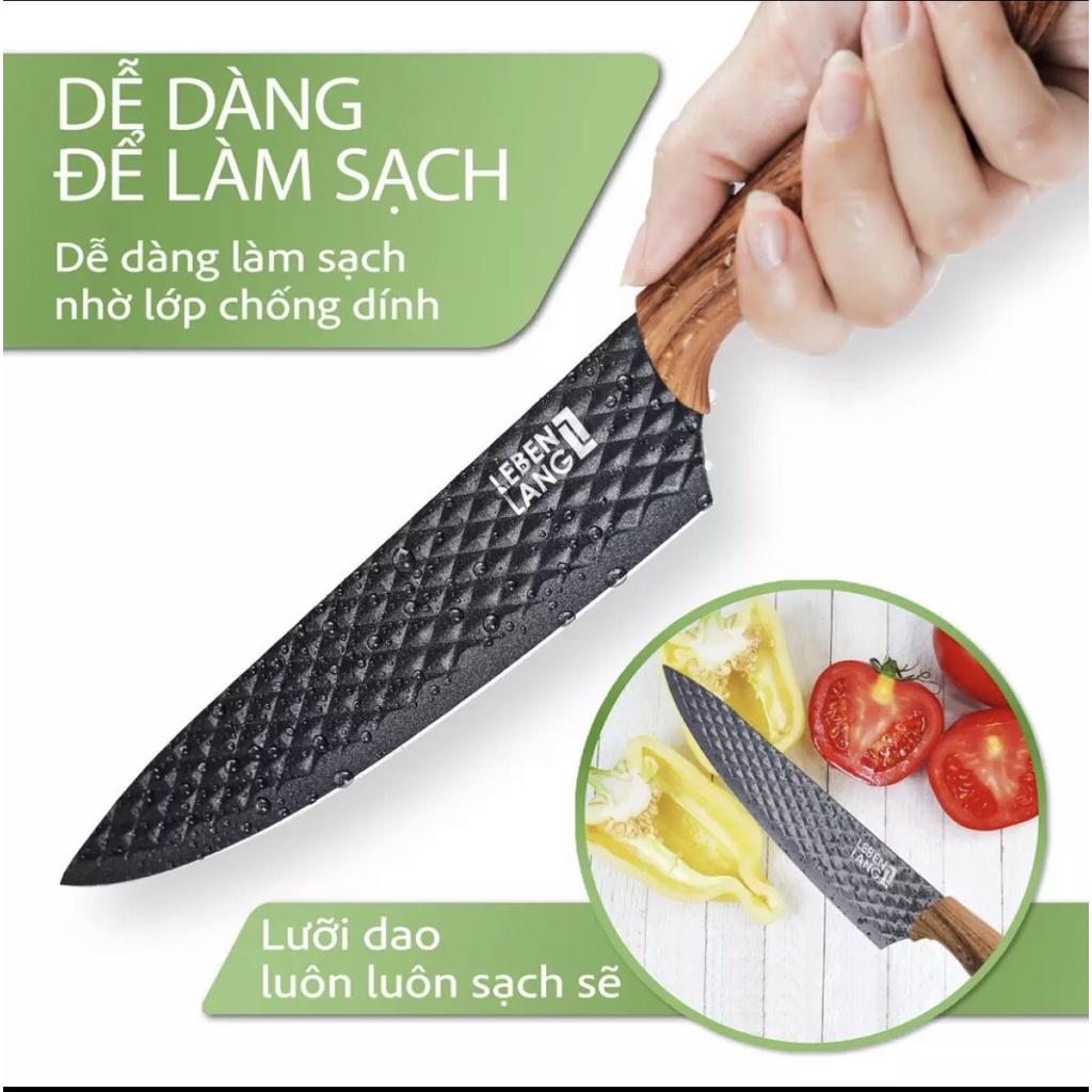 Bộ dao nhà bếp gồm 7 món lưỡi dao chống dính thiết kế tiện lợi thương hiệu của Đức