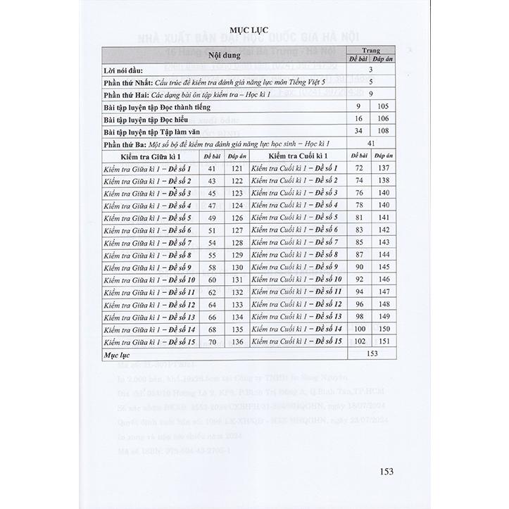 Sách - Kiểm tra, đánh giá năng lực học sinh lớp 5 môn Tiếng Việt học kì 1