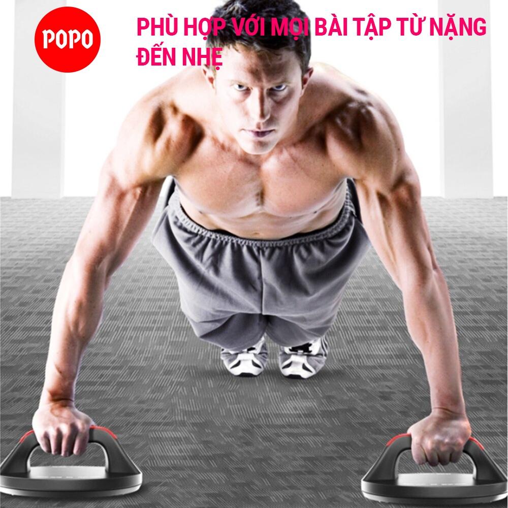 Bộ 2 khung chống đẩy xoay 360 độ POPO Thanh hít đất tập bụng và cánh tay chất liệu ABS thể dục tại nhà Push up