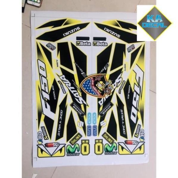 Tem rời Satria Fi dán xe vàng