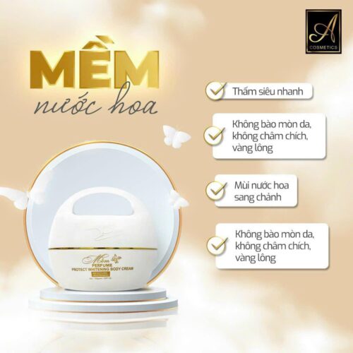 KEM BODY MỀM NƯỚC HOA WHITENING BODY CREAM A COSMETICS GIÚP DA BẬT TÔNG RÕ RỆT SAO 7 - 10 NGÀY SỬ DỤNG