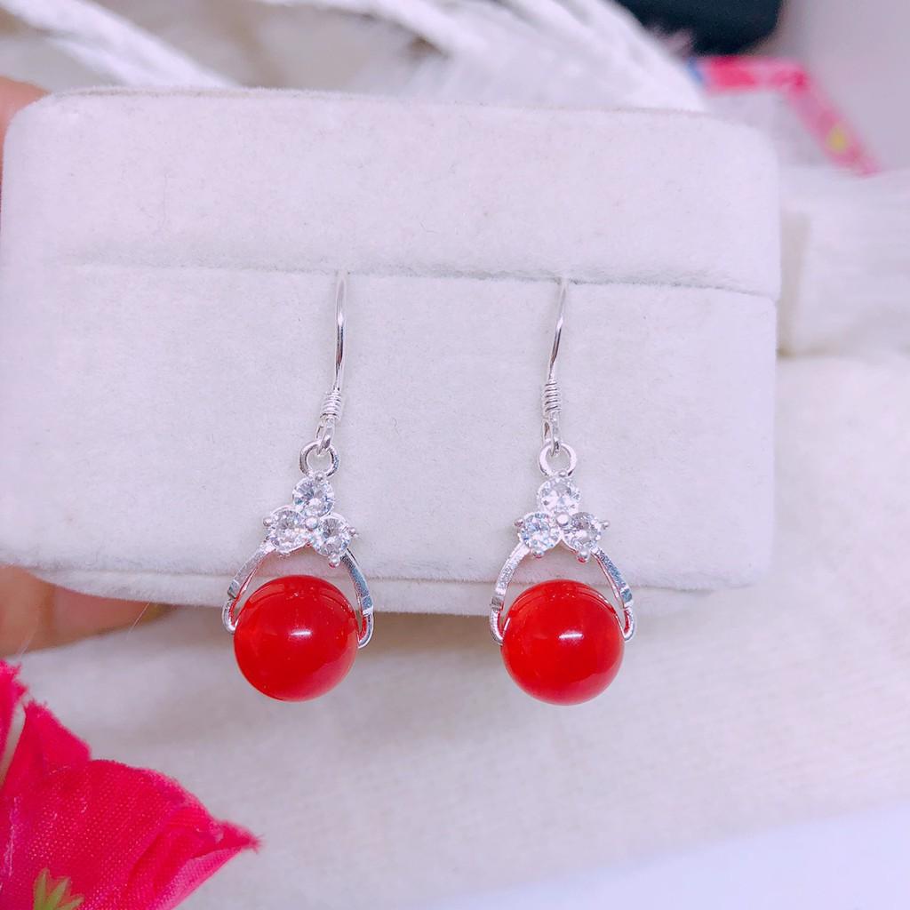 BÔNG TAI PHONG THỦY LOẠI MÓC CÂU 3 ĐÁ -