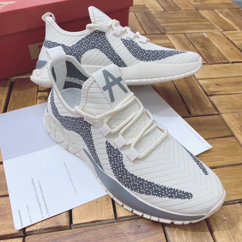 Giày thể thao nam, giày sneaker vải dệt chữ A siêu nhẹ D1