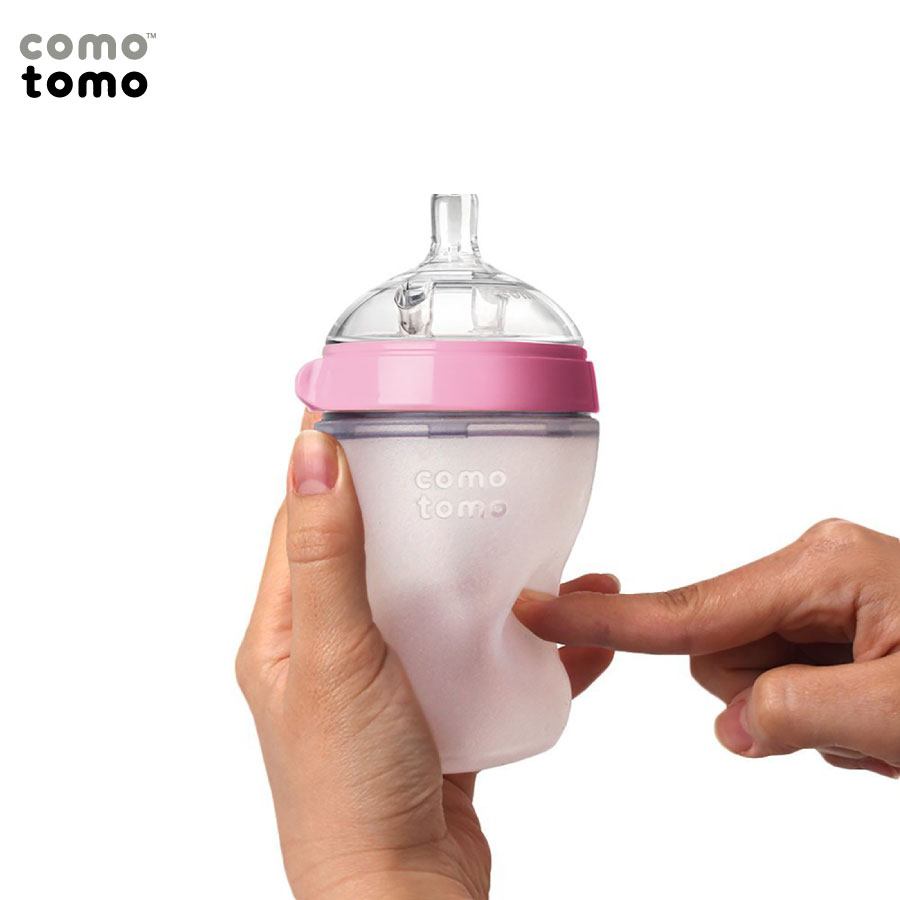 Bình Sữa Silicone Comotomo CT00014 -  250ml -Hồng/xanh