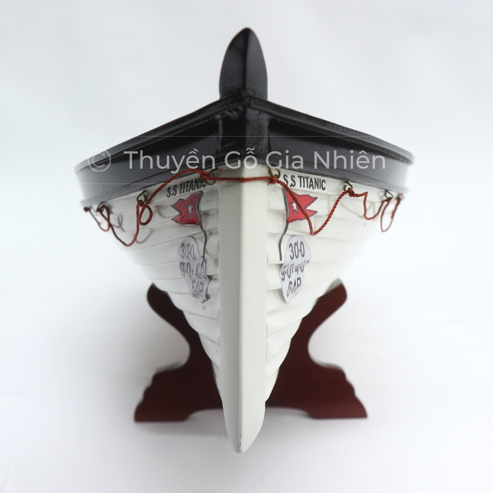 Mô Hình Thuyền Gỗ Phong Thủy Gia Nhiên, Thuyền Gỗ TITANIC'S LIFEBOAT, Dài 60cm, Thuyền Trang Trí Xuất Khẩu Chất Lượng Cao