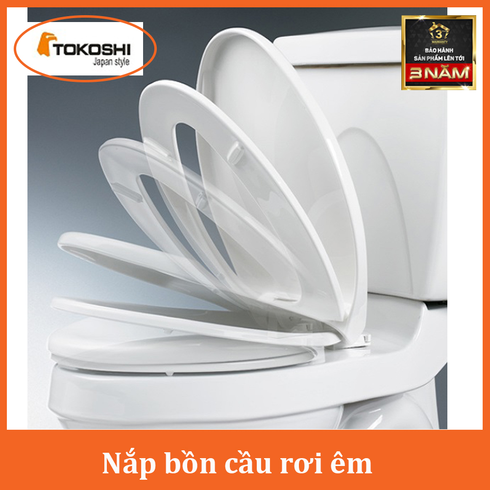 Nắp bệt rơi êm, nắp đậy bồn cầu đóng êm Tokoshi, Kích thước tiêu chuẩn Nhựa trắng (hàng loại 1)