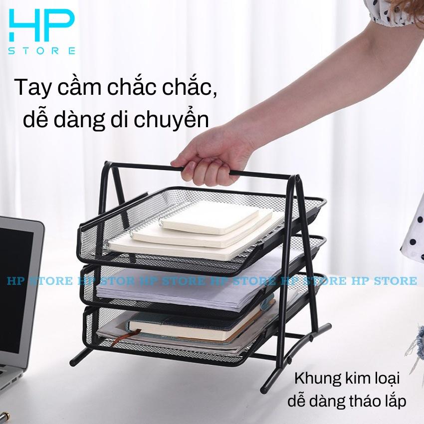 Kệ đựng tài liệu 3 tầng, khay đựng tài liệu, kệ sắt đựng hồ sơ văn phòng, khung kim loại chắc chắn, siêu bền