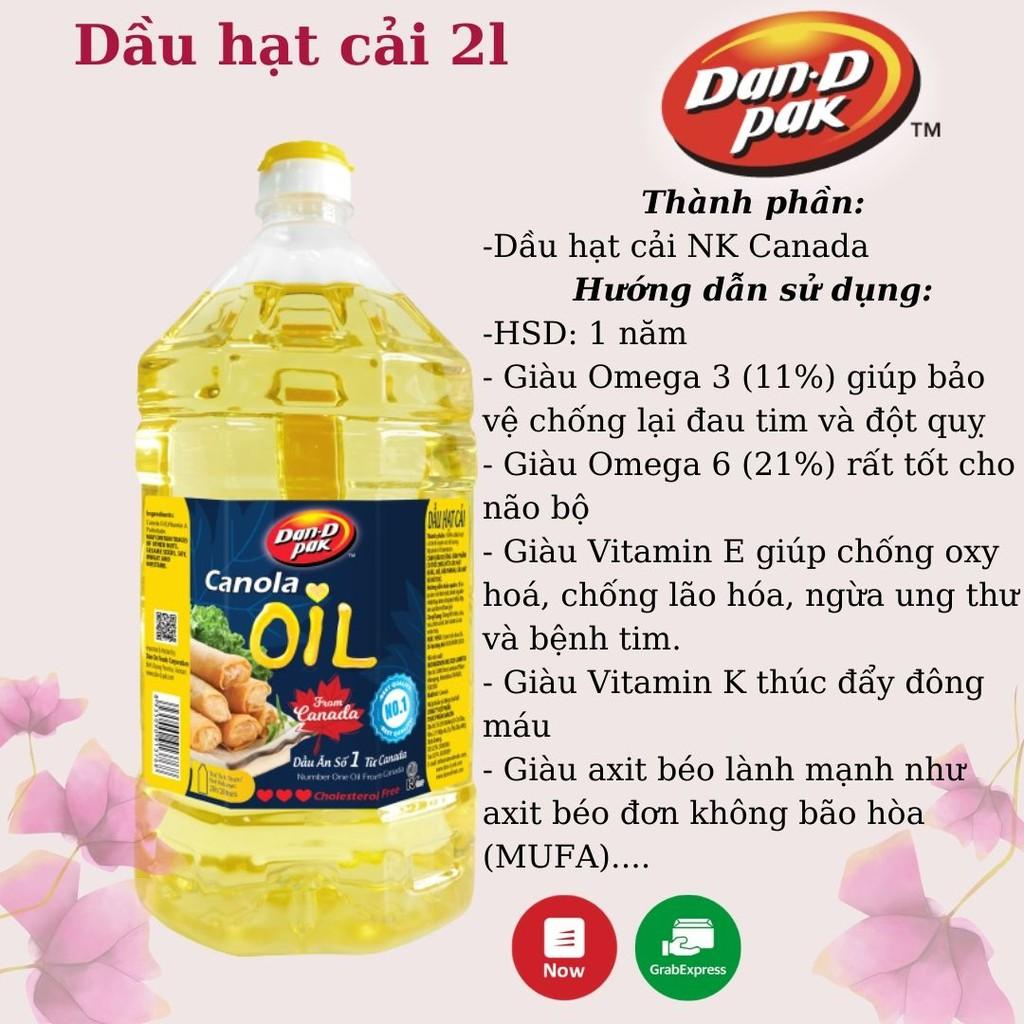 Dầu cải canola oil 2 lít Dan D Pak