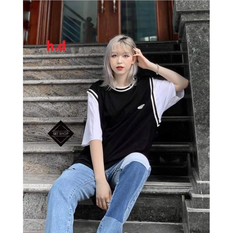 Áo phối tay logo tròn HD4