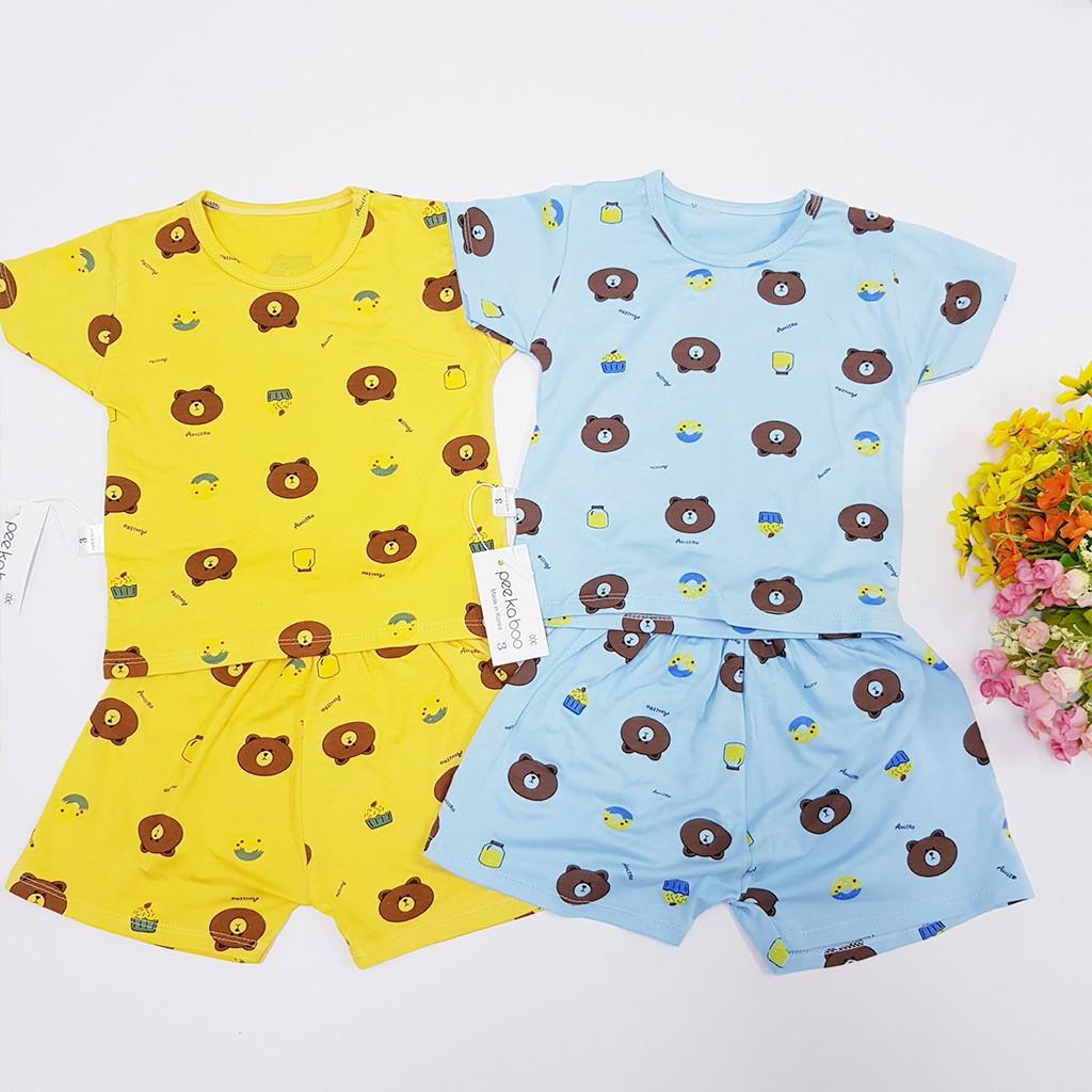 Bộ cộc tay thun lạnh Mịn Mát bộ cộc tay cho bé trai gái co giãn, thấm hút mồ hôi từ 3-15kg – BCT04