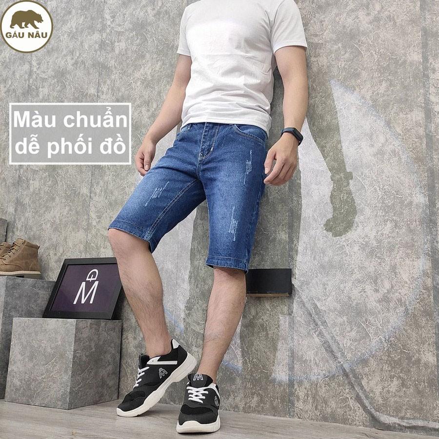 Quần short jean nam GN413 màu chuẩn đẹp Gấu Nâu