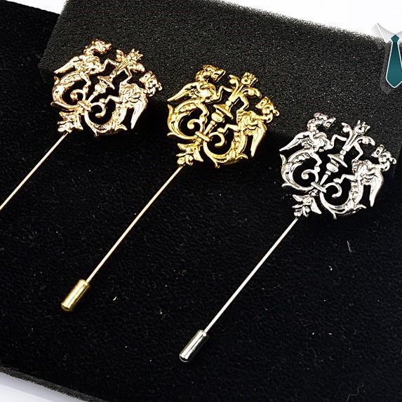 Brooch ghim cài áo cao cấp Rồng Vàng