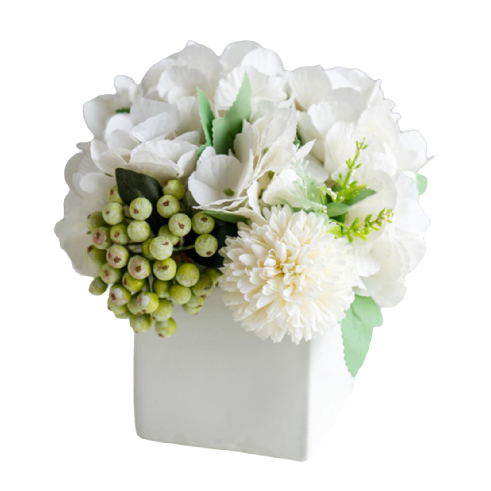 2Pcs Artificial Silk Flowers Hydrangea for Home Garden Wedding Decoration