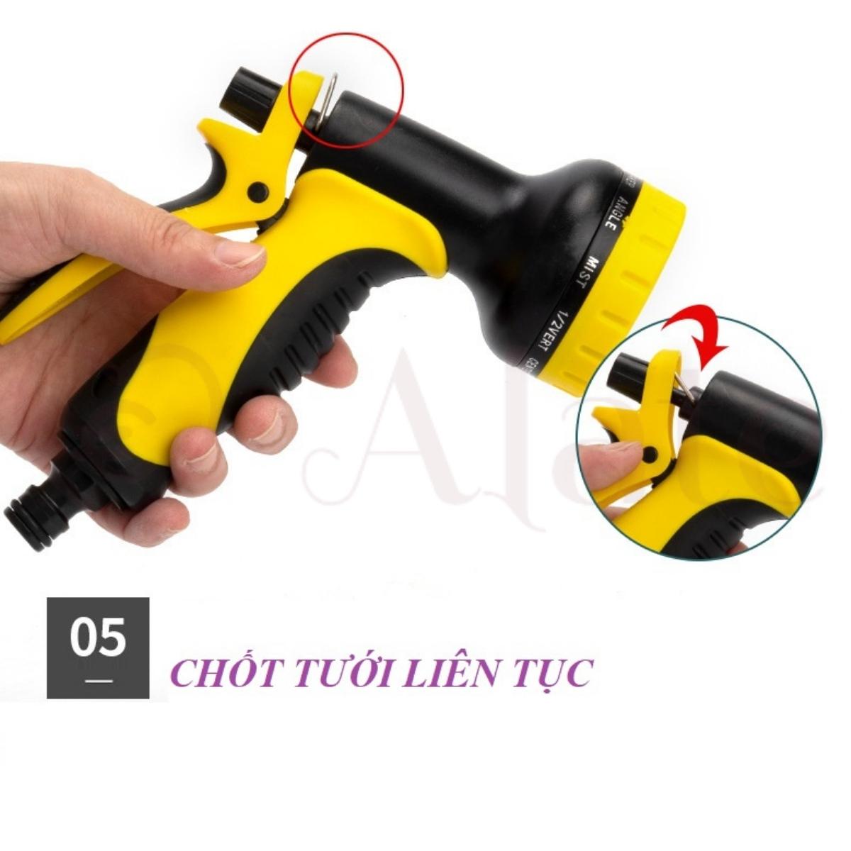 Vòi tưới cây 10 tia, ống dây nước 3 lớp phi 16 dài từ 10 đến 35 mét đủ khớp cút nối nhanh và rulo cuộn bảo hành 6 tháng Alate store